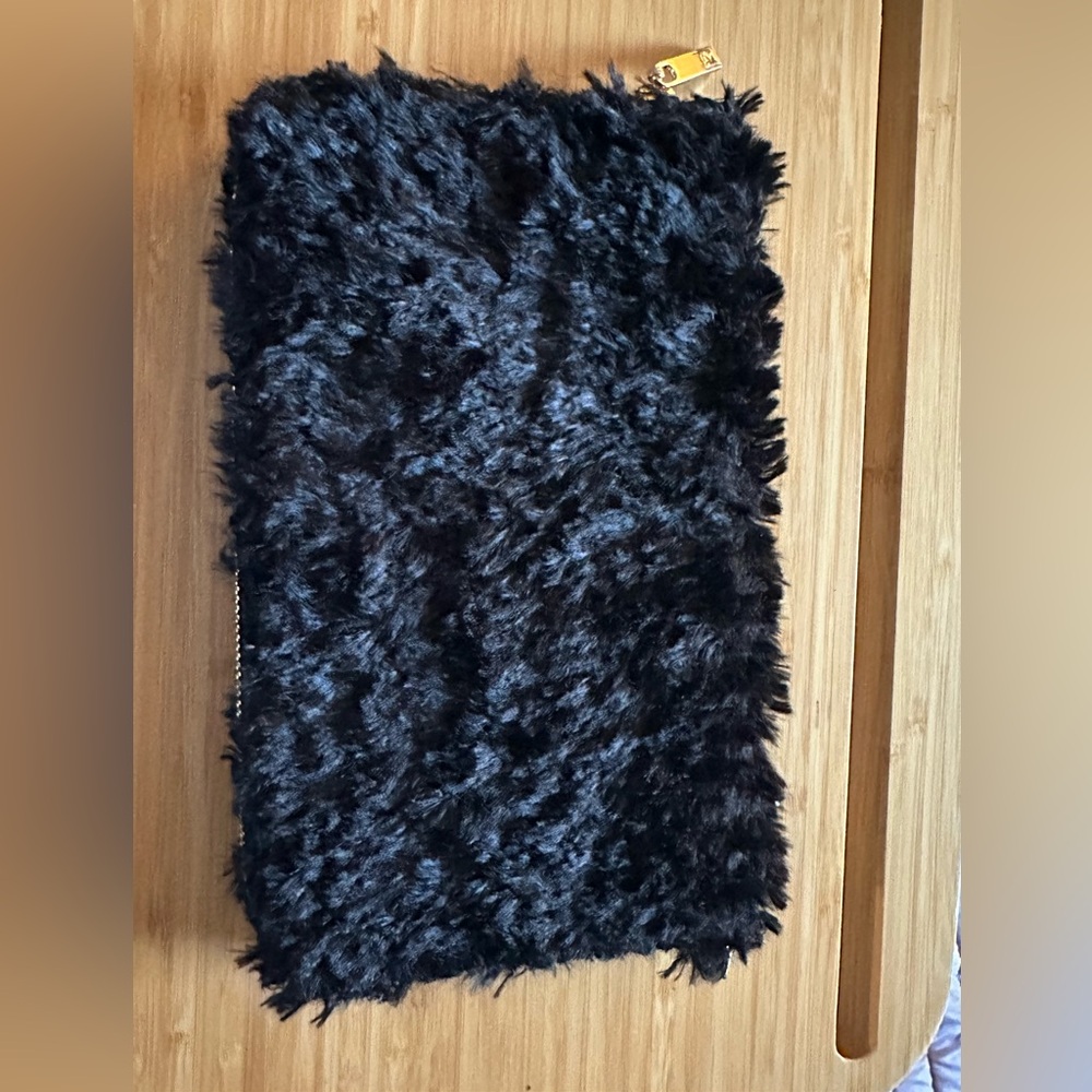 BuffBunny Black Furry Clutch